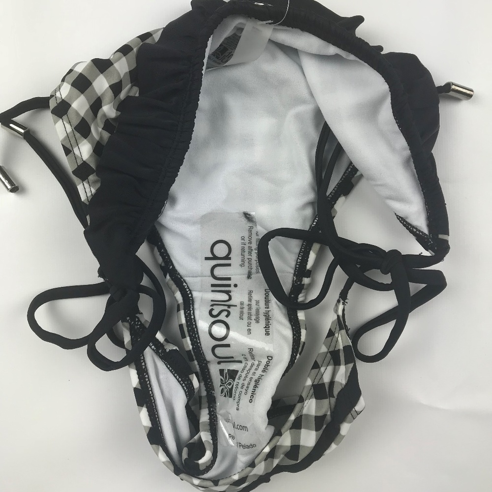 💎Quintsoul Check Me Mid Rise Side Tie Bottom - Picture 5 of 7